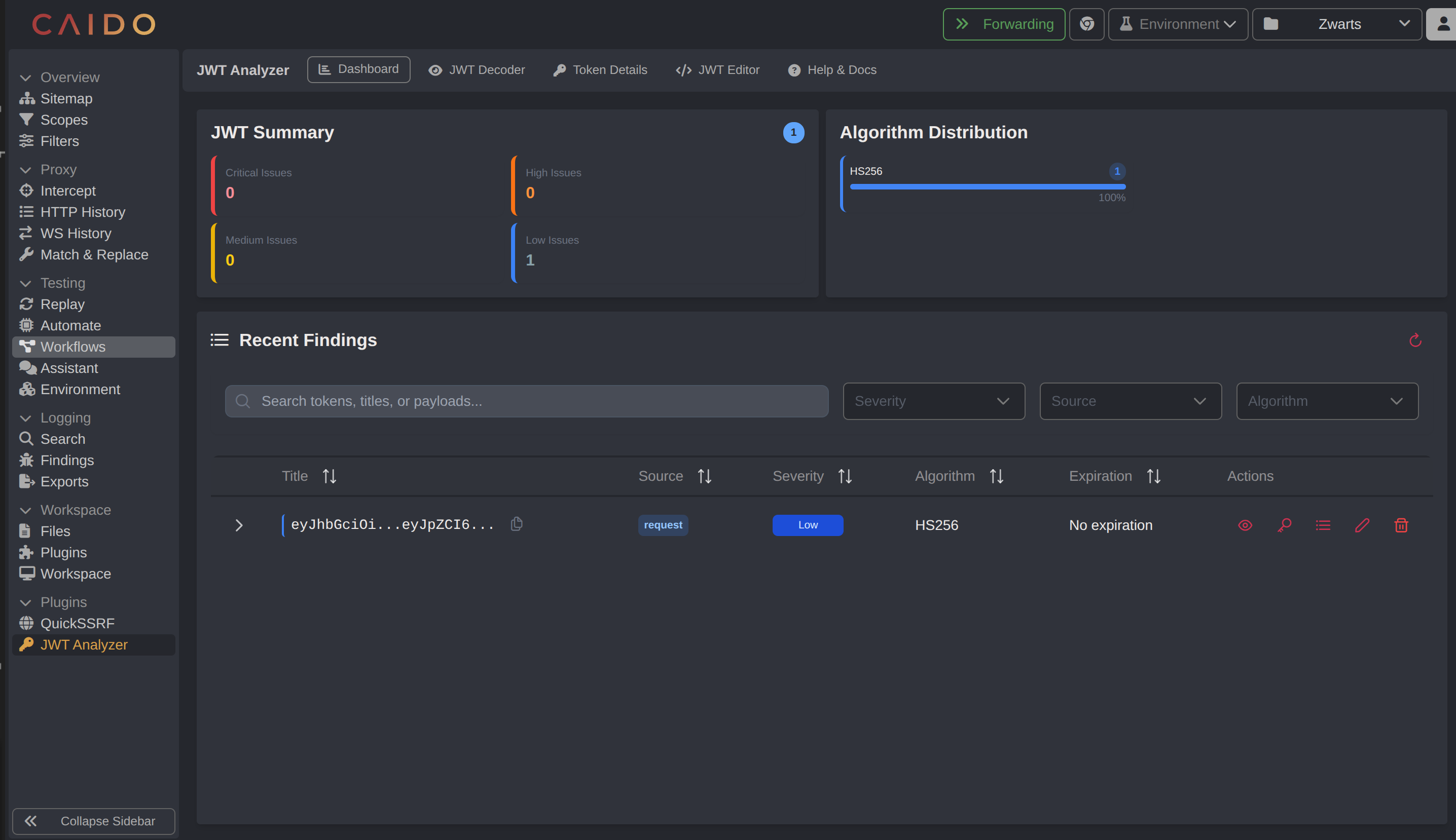 JWT Analyzer - Dashboard