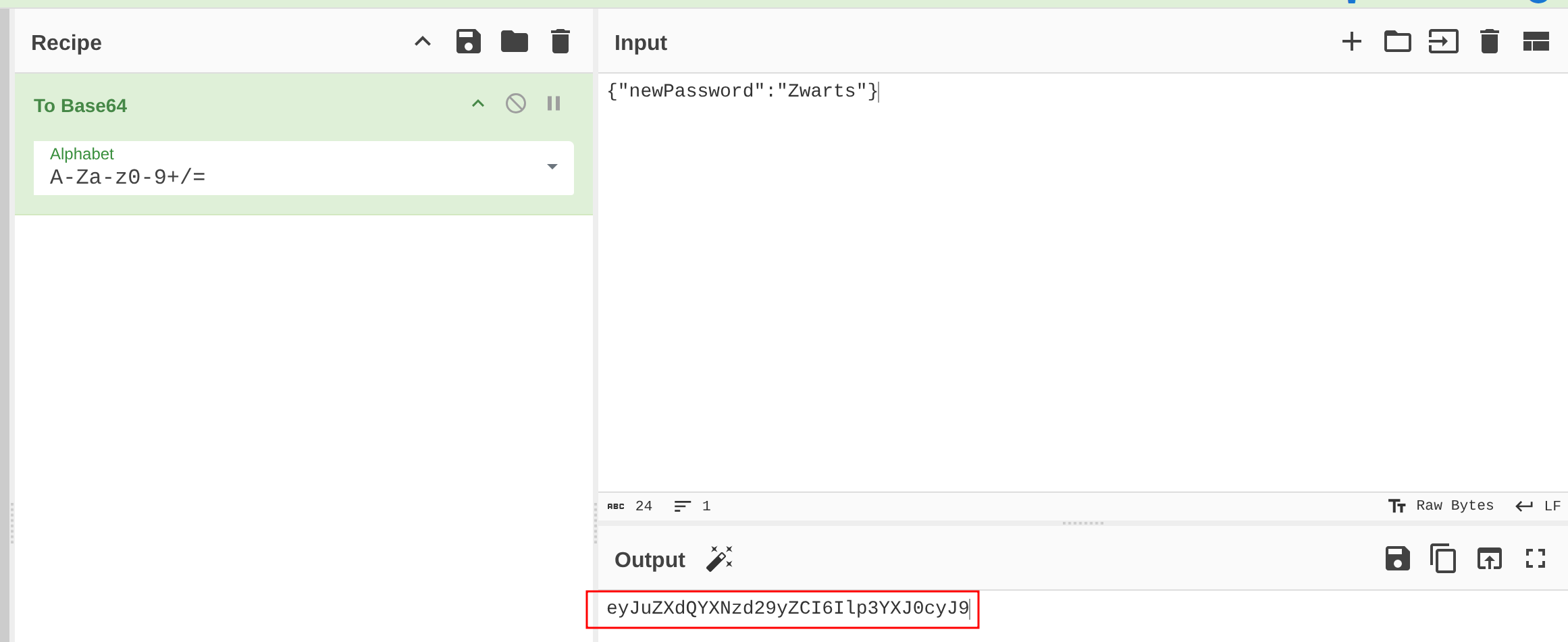 Base64 encoded payload