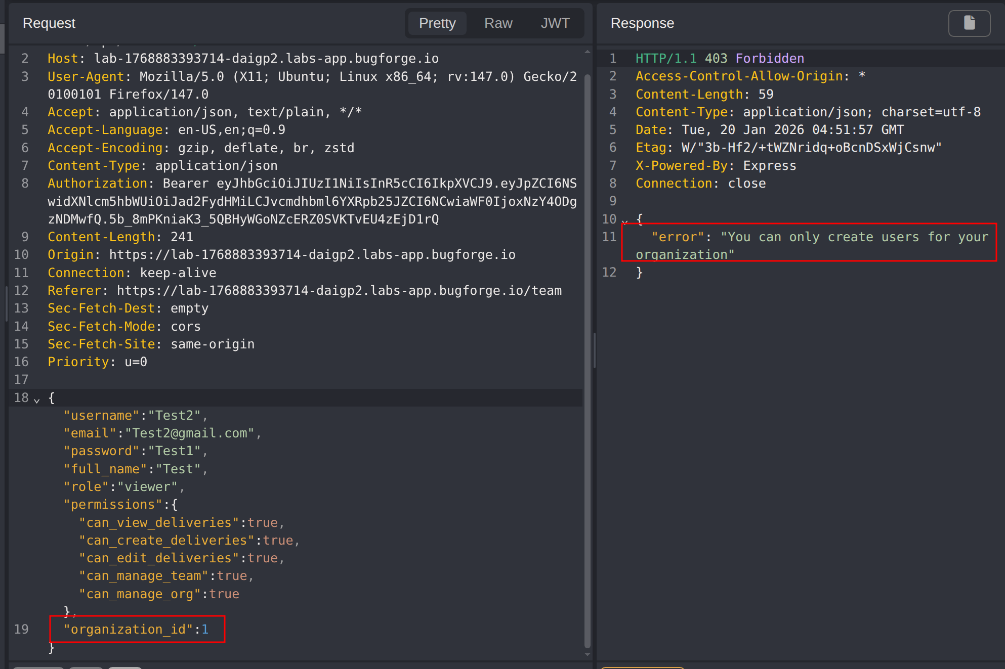 Add Team Member Request - Blocked